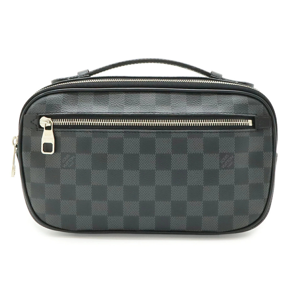 LOUIS VUITTON Damier Graphite Black Ambler Bumbag Body Bag Shoulder Crossbody